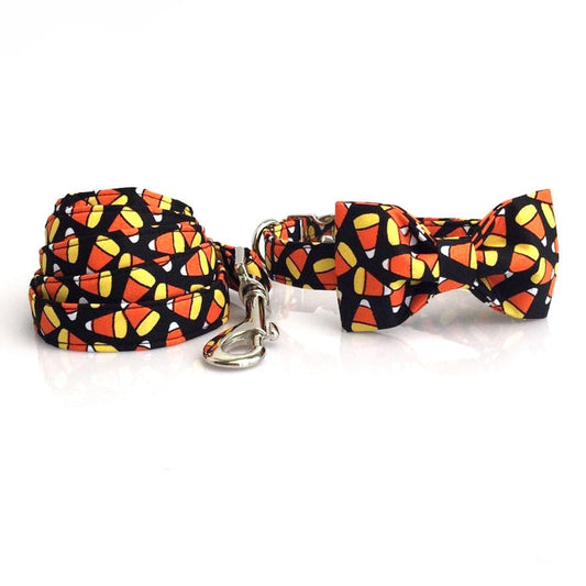 Halloween Pumpkin Bowtie Collar & Leash Set